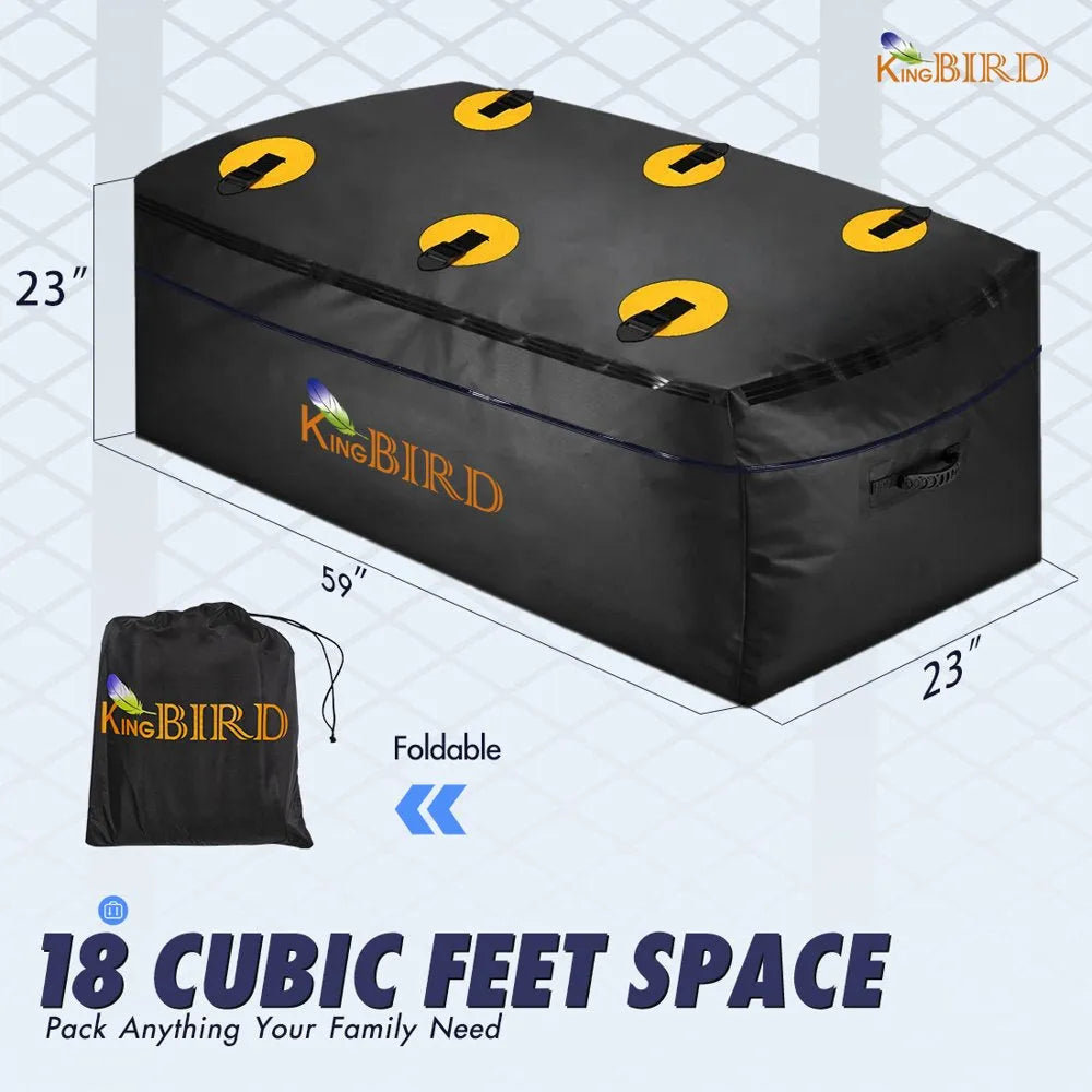 2026 King Bird 60" X 24" X 6" Klappbarer Gepäckträger für die Anhängerkupplung, passend für 2-Zoll-Empfänger, 550 Pfund Tragkraft, mit wasserdichter Gepäcktasche und Packgurten