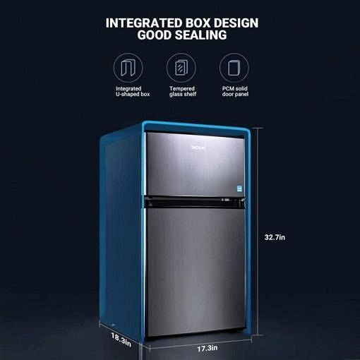 2026 Mini-Kühlschrank mit Gefrierfach, 3,1 Cu.Ft Kompaktkühlschrank mit LED-Beleuchtung