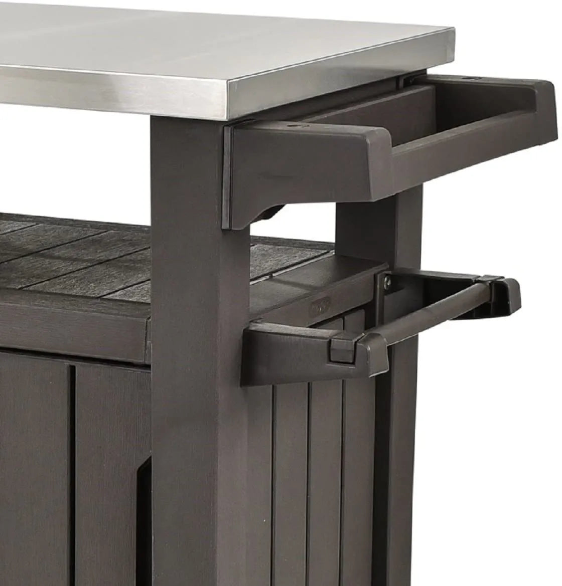 2026 2026 Keter Unity XL Mobiler Patio-Wagen – Wetterfester Außenküchentisch mit Edelstahl-Arbeitsfläche, Abschließbarem Stauraum & Zubehör
