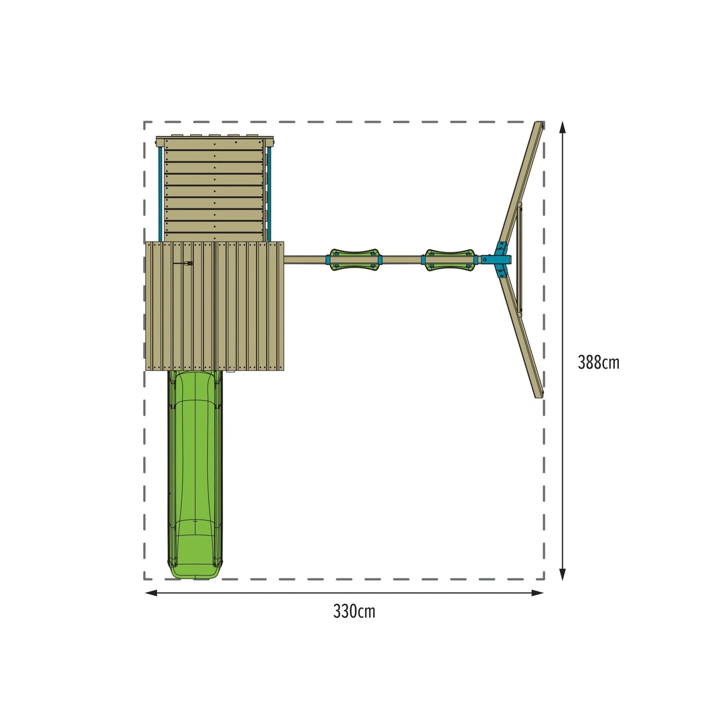 2026 TP Skywood Holzturm-Klettergerüst mit Wellenrutsche, Sky Deck & Doppelschaukel – FSC®-zertifiziert
