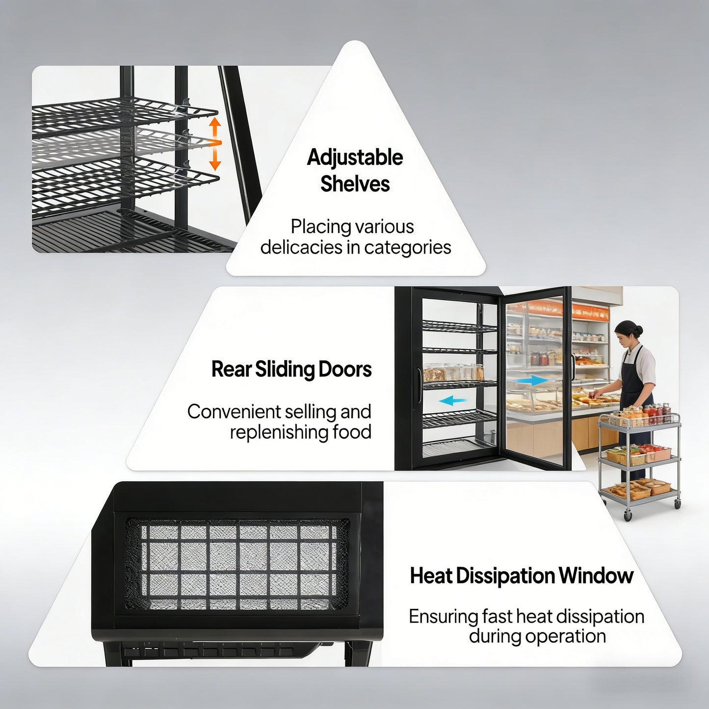 2026 27" 3.5 Cu.Ft. 170W 110V Black Refrigerated Bakery Display Case