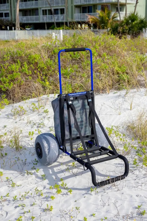 2026 My Beach Cart Heavy Duty Folding Beach Cart with BiMein Strandwagen, robuster, zusammenklappbarer Strandwagen mit großen Rädern und Ballonreifen zum Gleiten über Sandg Wheels and Balloon Tires to Glide Over Sand