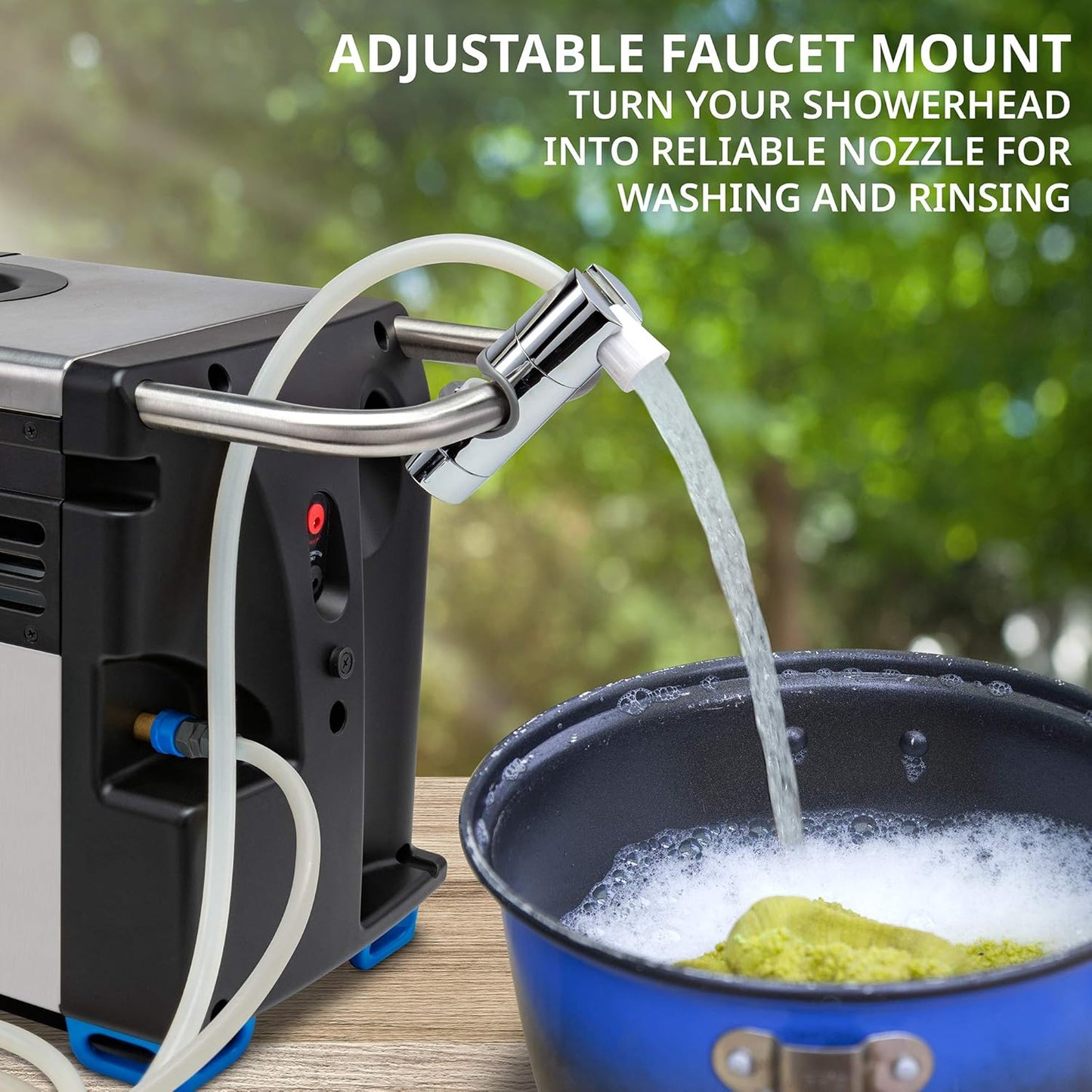 2026 Tragbarer Propan-Warmwasserbereiter und Duschpumpe mit eingebauter Batterie | Kompaktes Outdoor-Reinigungs- und Duschsystem mit LCD, Sicherheitsabschaltung und Tragetasche, sofort heißes Wasser für Camping und Wandern