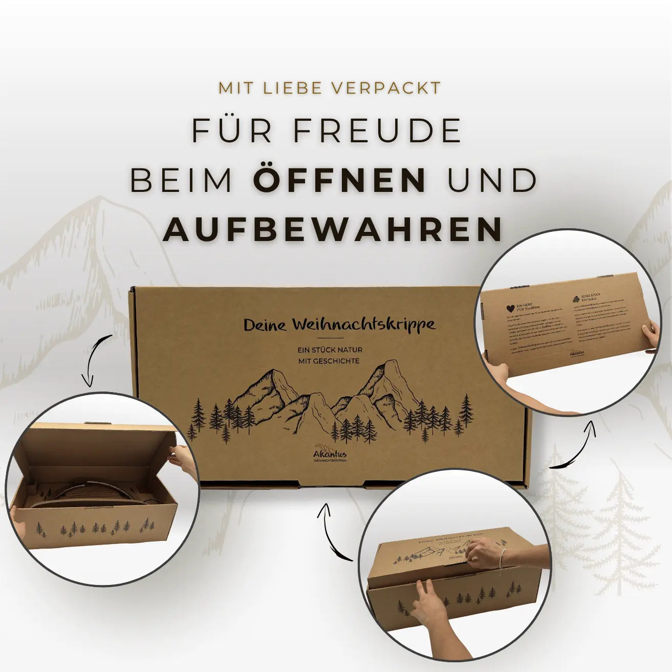 Krippenhaus: "Akantus Design - Original" Fichte schwarz I AD-O-3