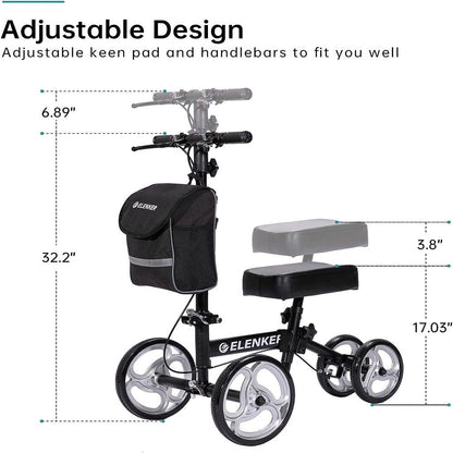 2026 Elenker Knee Walker Steerable Medical Scooter Crutch Alternative