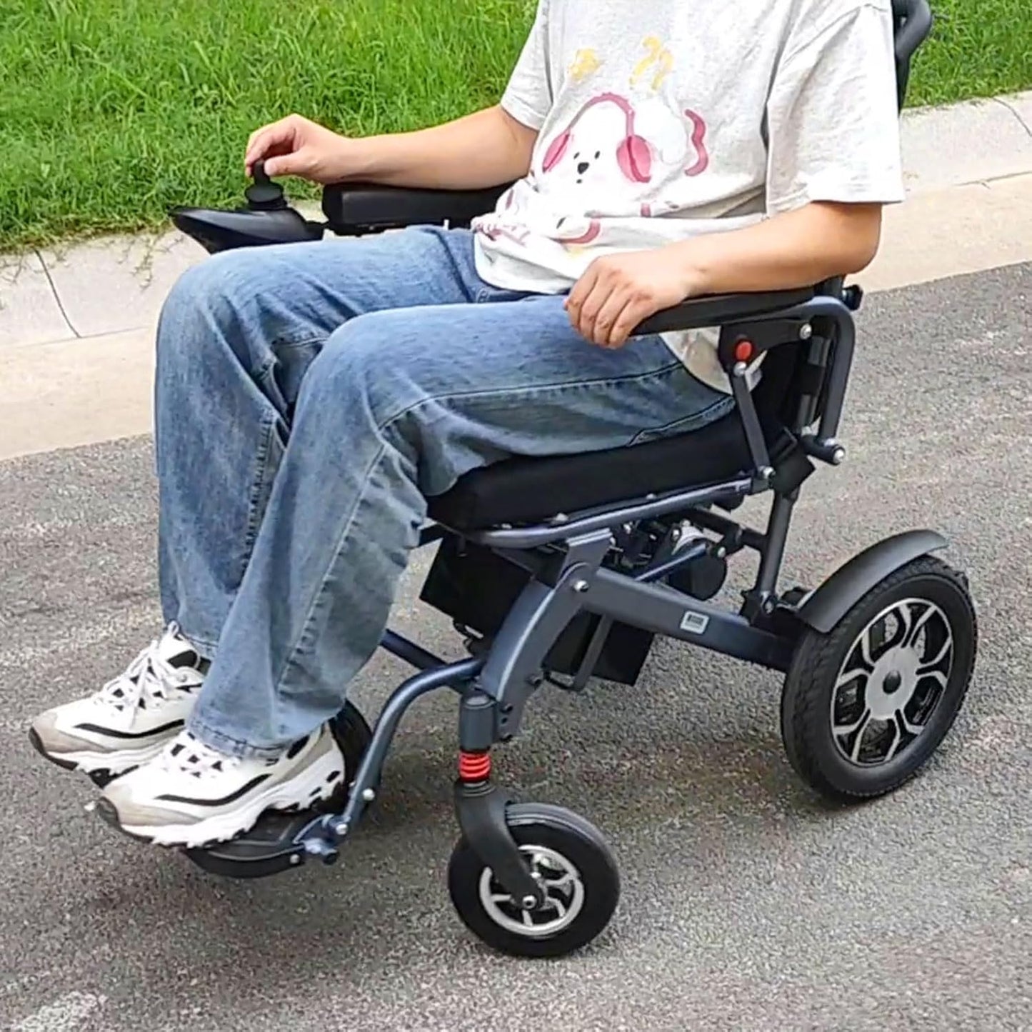 2026 WEYRAL 50cm Breite Sitz Elektrischer Rollstuhl für Erwachsene,mit Schutzhülle, Leichter Elektro Rollstuhl bis 150kg,40km Lange Elektrorollstuhl, Elektro Rollstuhl für Senioren