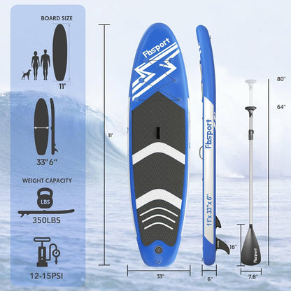 2026 Premium-Stand-Up-Paddle-Board, Yoga-Board mit strapazierfähigem SUP-Zubehör und Tragetasche | Breiter Stand, Surf-Kontrolle, rutschfestes Deck, Leine, Paddel und Pumpe für Jugendliche und Erwachsene
