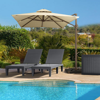 2026 Chaiselongue-Stühle für den Außenbereich, 4er-Set mit verstellbarer Rückenlehne, stabile Liegen für Terrasse und Poolrand, einfache Montage, wasserdicht und leicht mit einer Tragfähigkeit von 120 kg, schwarz
