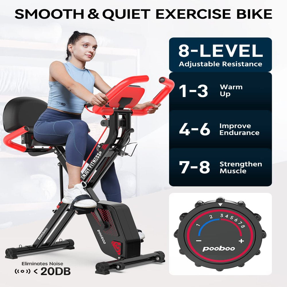 2026 Pooboo 3 In 1 Faltbare Heimtrainer Indoor Cycling Bike Workout 300Lb