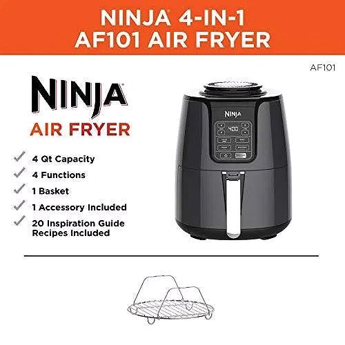 2026 Ninja AF101 Heißluftfritteuse, 4 Qt, Schwarz/Grau