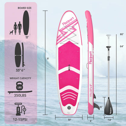 2026 Premium-Stand-Up-Paddle-Board, Yoga-Board mit strapazierfähigem SUP-Zubehör und Tragetasche | Breiter Stand, Surf-Kontrolle, rutschfestes Deck, Leine, Paddel und Pumpe für Jugendliche und Erwachsene