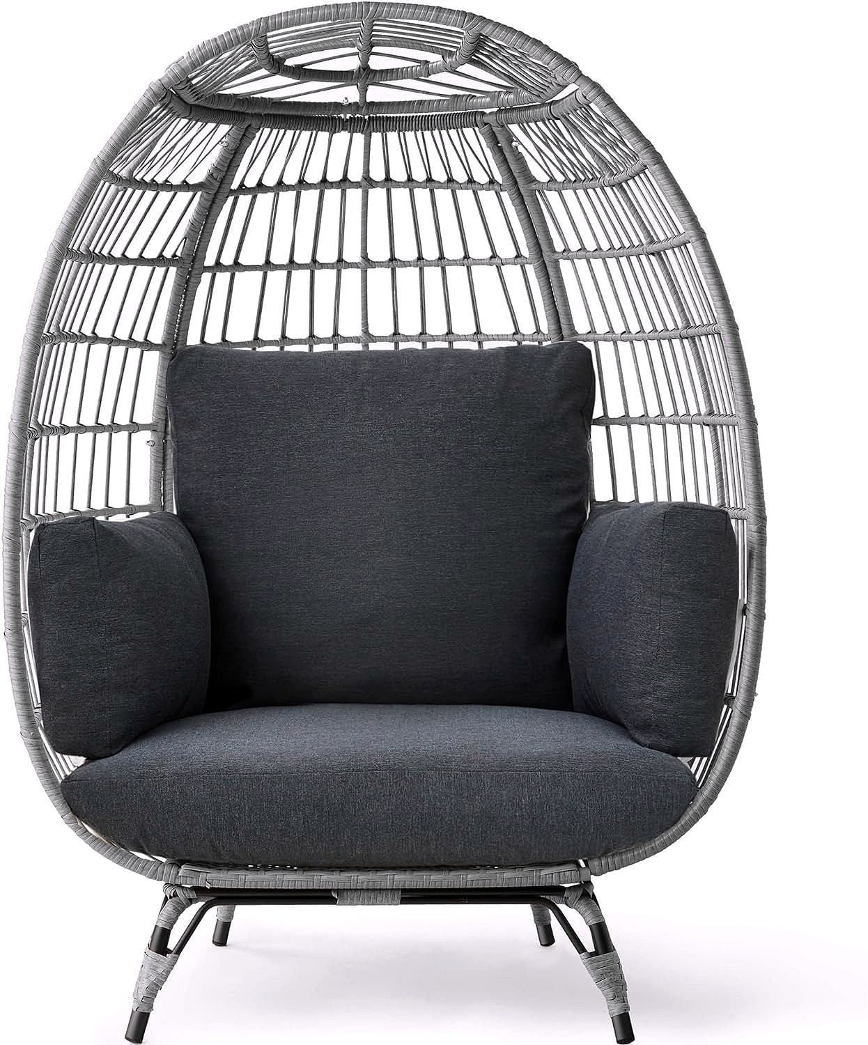 2026 Best Choice Products Wicker Egg Chair – Übergroßer Indoor- & Outdoor-Loungesessel für Terrasse, Garten & Wohnzimmer