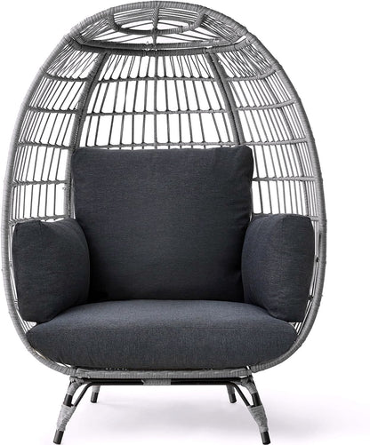 2026 Best Choice Products Wicker Egg Chair – Übergroßer Indoor- & Outdoor-Loungesessel für Terrasse, Garten & Wohnzimmer