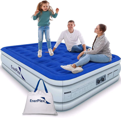 2026 EnerPlex Luftmatratze mit integrierter Pumpe – Doppelhöhe aufblasbare Matratze für Camping, Zuhause & Reisen – Queen, 13 Zoll