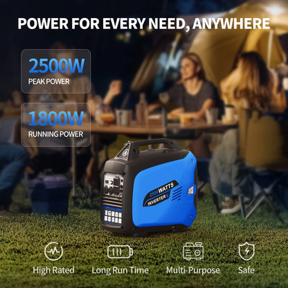 2026 Efurden 2500-Watt tragbarer Inverter-Generator, gasbetrieben, EPA-konform, parallelfähig, CO-Abschaltung, geräuscharm für Camping und Heimgebrauch