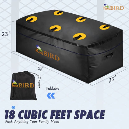 2026 King Bird 60" X 24" X 6" Klappbarer Gepäckträger für die Anhängerkupplung, passend für 2-Zoll-Empfänger, 550 Pfund Tragkraft, mit wasserdichter Gepäcktasche und Packgurten