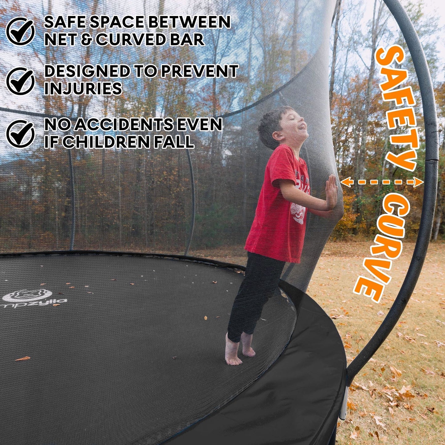 2026 JUMPZYLLA Outdoor-Trampolin mit Sicherheitsnetz für Kinder – 8 FT