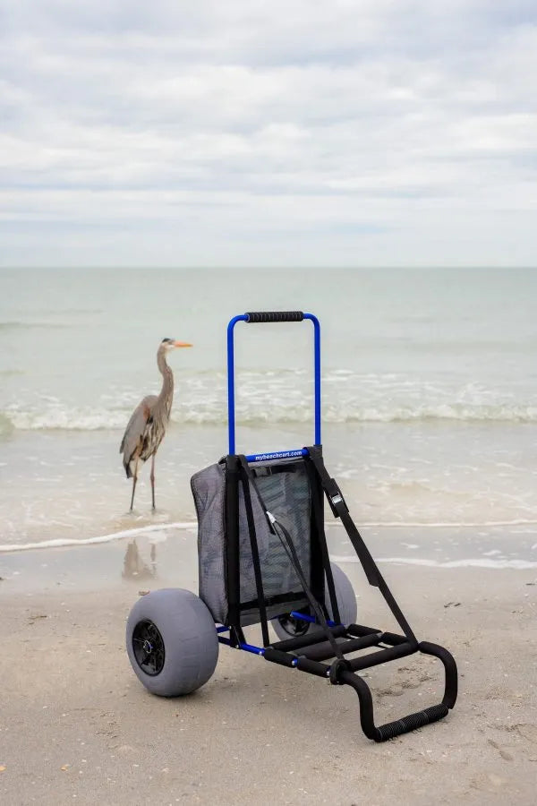 2026 My Beach Cart Heavy Duty Folding Beach Cart with BiMein Strandwagen, robuster, zusammenklappbarer Strandwagen mit großen Rädern und Ballonreifen zum Gleiten über Sandg Wheels and Balloon Tires to Glide Over Sand