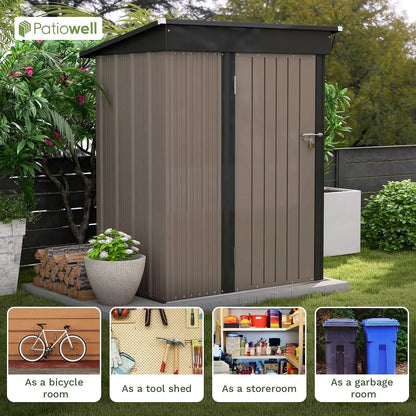 2026 Patiowell Outdoor-Gerätehaus 5 × 3 FT für Garten, Terrasse und Rasen