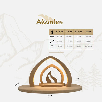 Krippenfiguren Set (15 Figuren) von Akantus natur mit Stall "Bethlehem"
