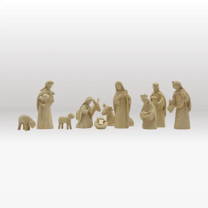 Krippenfiguren Set (11 Figuren) von Akantus natur
