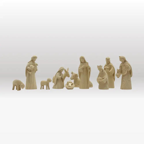Krippenfiguren Set (11 Figuren) von Akantus natur