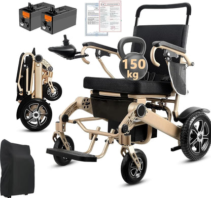 2026 WEYRAL 50cm Breite Sitz Elektrischer Rollstuhl für Erwachsene,mit Schutzhülle, Leichter Elektro Rollstuhl bis 150kg,40km Lange Elektrorollstuhl, Elektro Rollstuhl für Senioren