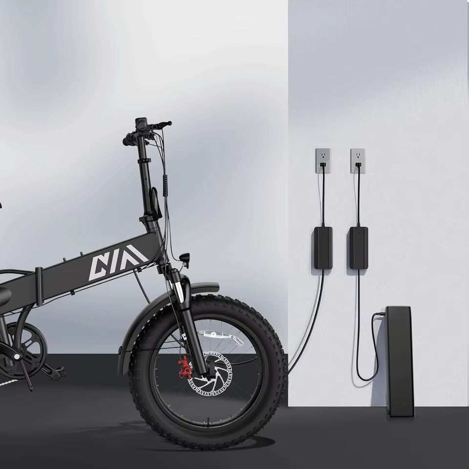 2026 TST F002 Faltbares Elektrofahrrad, 1000W Motor, 48V herausnehmbarer Akku 10,4Ah, 40 Meilen Reichweite, 25 MPH, 20" Fatbike-Reifen, Gepäckträger hinten.