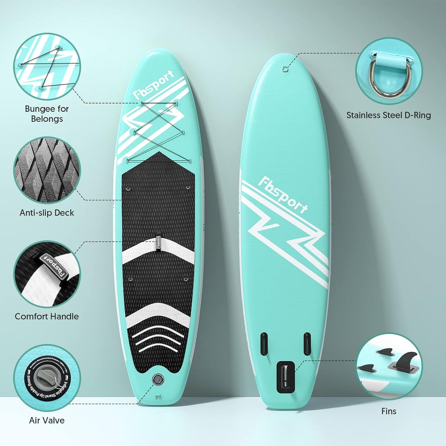 2026 Premium-Stand-Up-Paddle-Board, Yoga-Board mit strapazierfähigem SUP-Zubehör und Tragetasche | Breiter Stand, Surf-Kontrolle, rutschfestes Deck, Leine, Paddel und Pumpe für Jugendliche und Erwachsene