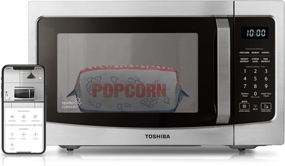2026 TOSHIBA 4-in-1 ML-EC42P(SS) Mikrowellenherd für die Arbeitsplatte, Smart Sensor, Konvektion, Heißluftfritteuse-Kombination, Stummschaltfunktion, Positionsspeicher, 13,6" Drehteller, 1,5 Kubikfuß, 1000 W, silber