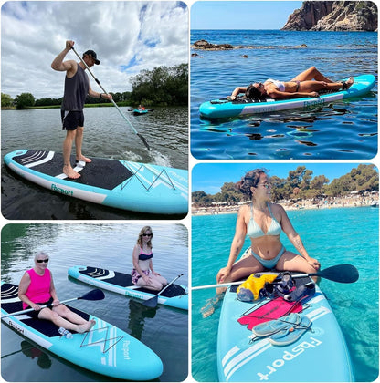 2026 Premium-Stand-Up-Paddle-Board, Yoga-Board mit strapazierfähigem SUP-Zubehör und Tragetasche | Breiter Stand, Surf-Kontrolle, rutschfestes Deck, Leine, Paddel und Pumpe für Jugendliche und Erwachsene