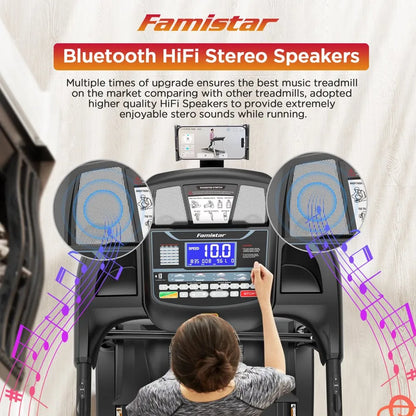 2026 Famistar Klapp-Laufband für zu Hause mit 15 Stufen Automatischer Steigung, 300LB Kapazität, 10MPH Höchstgeschwindigkeit