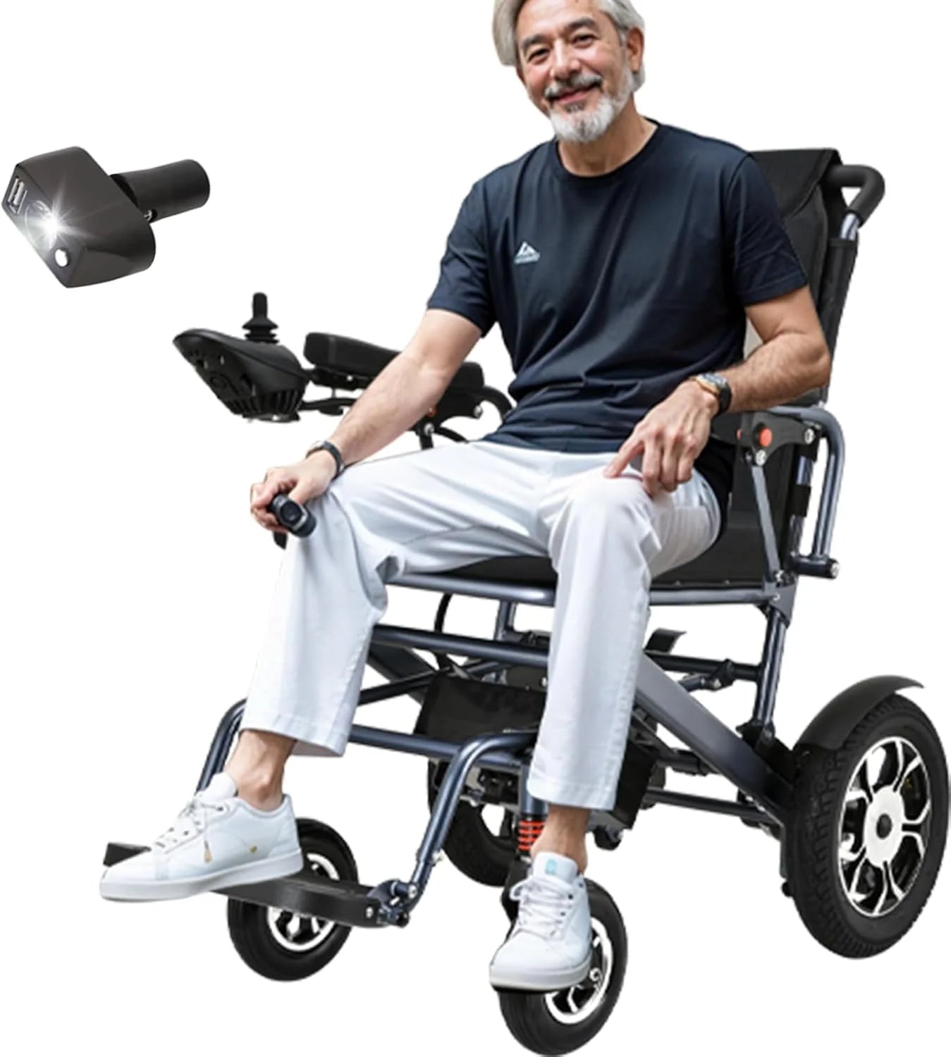 2026 WEYRAL 50cm Breite Sitz Elektrischer Rollstuhl für Erwachsene,mit Schutzhülle, Leichter Elektro Rollstuhl bis 150kg,40km Lange Elektrorollstuhl, Elektro Rollstuhl für Senioren