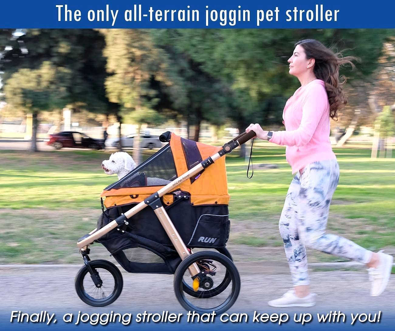 2026 Jogging-Sport-Tierbuggy mit Komfort-Gummirädern / Reißverschlusslosem Einstieg / Einhand-Schnellfaltung / Aluminiumrahmen für kleine & mittelgroße Hunde, Katzen und Haustiere (Grün Camouflage)