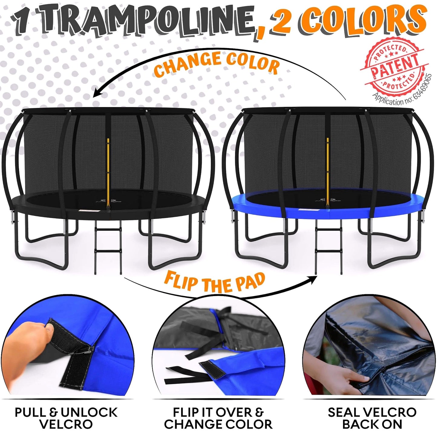2026 JUMPZYLLA Outdoor-Trampolin mit Sicherheitsnetz für Kinder – 8 FT