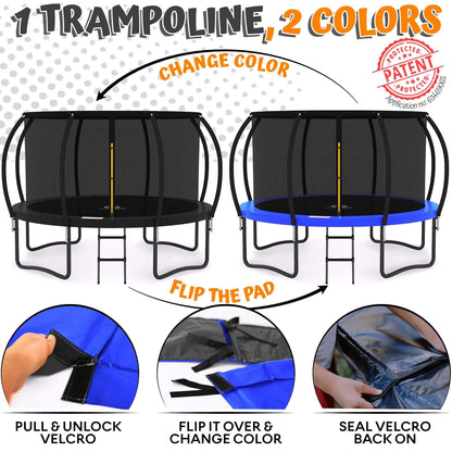 2026 JUMPZYLLA Outdoor-Trampolin mit Sicherheitsnetz für Kinder – 8 FT