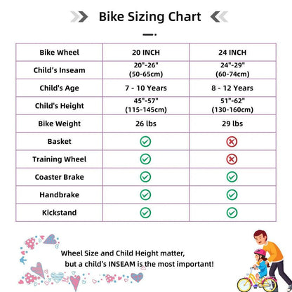 2026 JOYSTAR Angel 20 & 24 Zoll Mädchenfahrrad für 7-12 Jahre