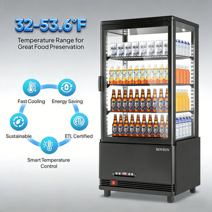 2026 18" 3 Cu.Ft. 170W 110V Four-Sided Refrigerated Bakery Display Case