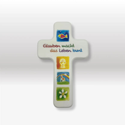 Kinderkreuz "Glauben macht das Leben bunt"
