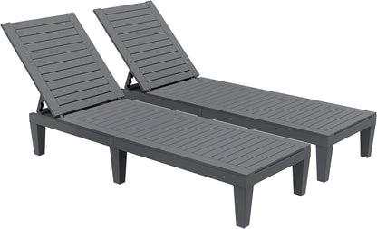 2026 Chaiselongue-Stühle für den Außenbereich, 4er-Set mit verstellbarer Rückenlehne, stabile Liegen für Terrasse und Poolrand, einfache Montage, wasserdicht und leicht mit einer Tragfähigkeit von 120 kg, schwarz
