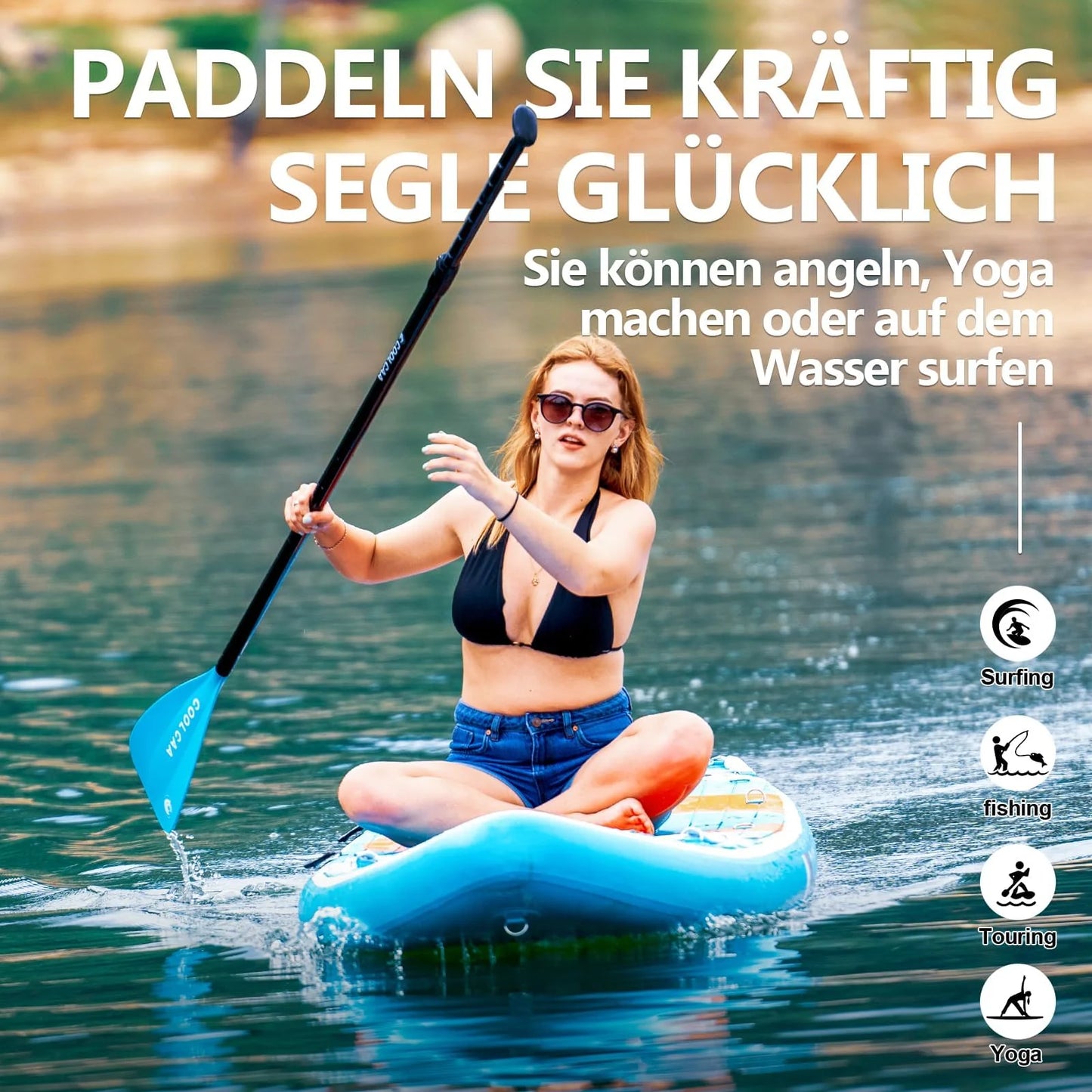 2026 COOLCAA 354cmx86cmx15cm Stand Up Paddling Board mit Premium SUP Zubehör, Tragkraft bis 210kg, SUP Board für Erwachsene und Jugendliche Aller Niveaus