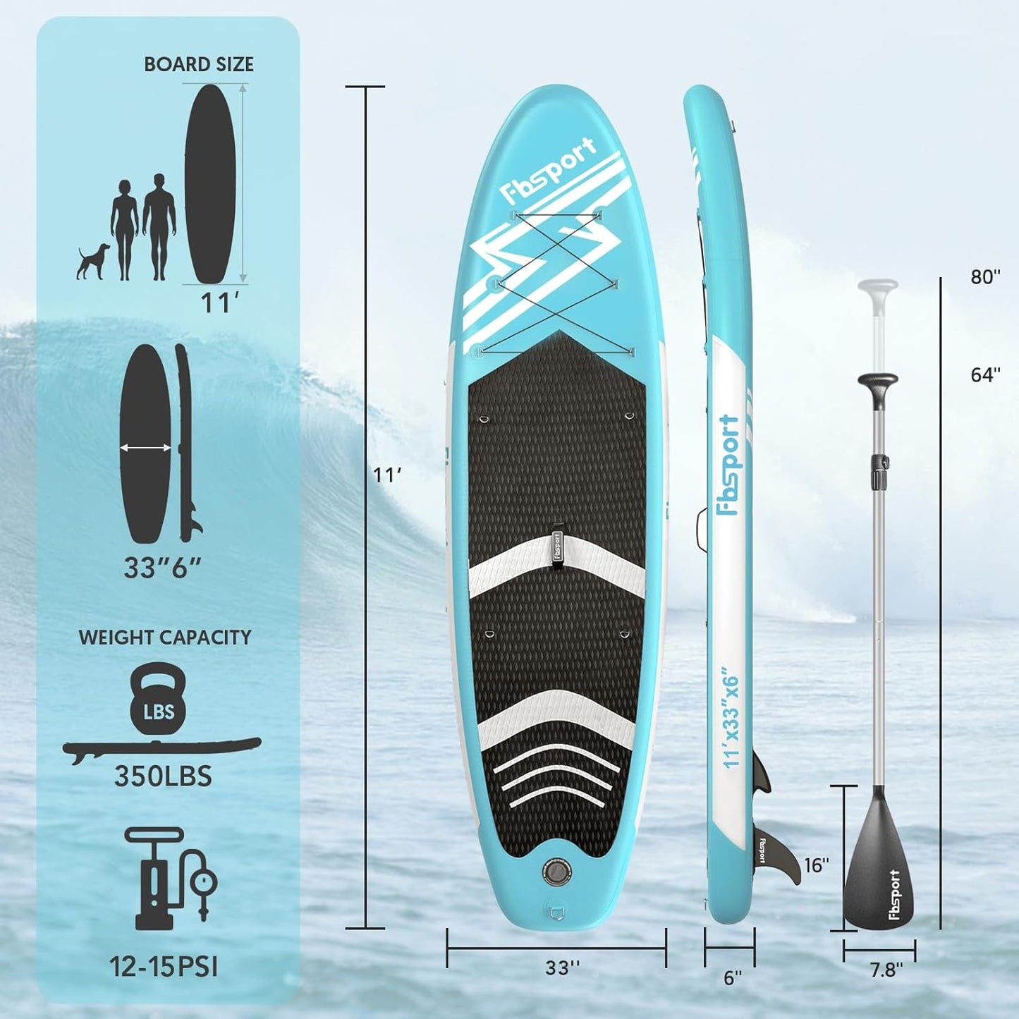 2026 Premium-Stand-Up-Paddle-Board, Yoga-Board mit strapazierfähigem SUP-Zubehör und Tragetasche | Breiter Stand, Surf-Kontrolle, rutschfestes Deck, Leine, Paddel und Pumpe für Jugendliche und Erwachsene