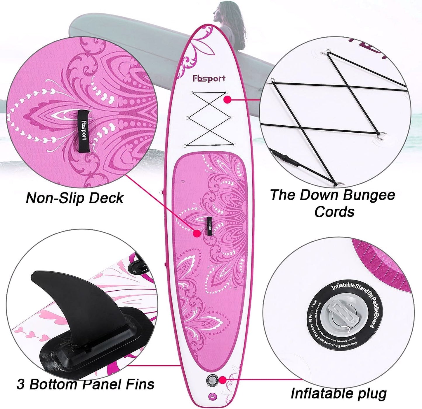 2026 Premium Stand Up Paddle Board, Yoga Board with Durable SUP Accessories & Carry Bag | Wide Stance, Surf Control, Non-Slip Deck, Leash, Paddle and Pump for Youth & Adult