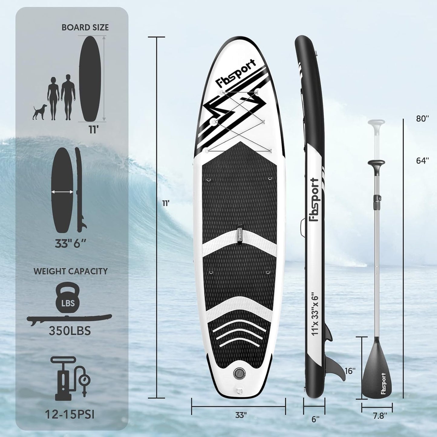 2026 Premium-Stand-Up-Paddle-Board, Yoga-Board mit strapazierfähigem SUP-Zubehör und Tragetasche | Breiter Stand, Surf-Kontrolle, rutschfestes Deck, Leine, Paddel und Pumpe für Jugendliche und Erwachsene
