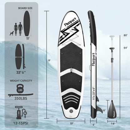 2026 Premium-Stand-Up-Paddle-Board, Yoga-Board mit strapazierfähigem SUP-Zubehör und Tragetasche | Breiter Stand, Surf-Kontrolle, rutschfestes Deck, Leine, Paddel und Pumpe für Jugendliche und Erwachsene