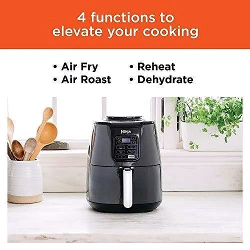 2026 Ninja AF101 Heißluftfritteuse, 4 Qt, Schwarz/Grau
