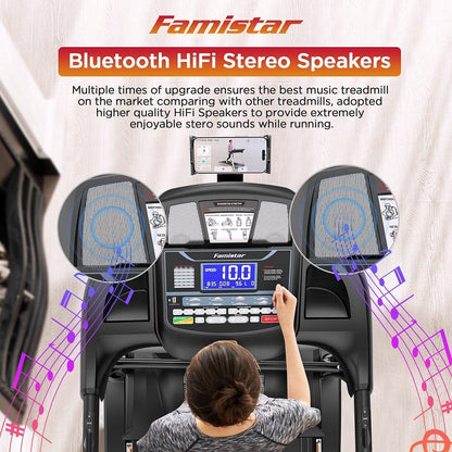 2026 Famistar Klappbares Laufband für Zuhause mit 15-stufiger Automatik-Steigung, 300 lbs Tragkraft, bis 10 MPH Geschwindigkeit