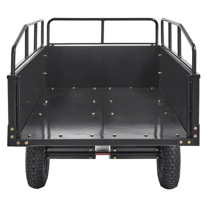 2026 VEVOR Hochleistungs-ATV-Anhänger, Kippwagen aus Stahl, 750 Pfund, 15 Kubikfuß, Gartenanhänger mit abnehmbaren Seitenwänden zum Fahren, L – MadeInUSA