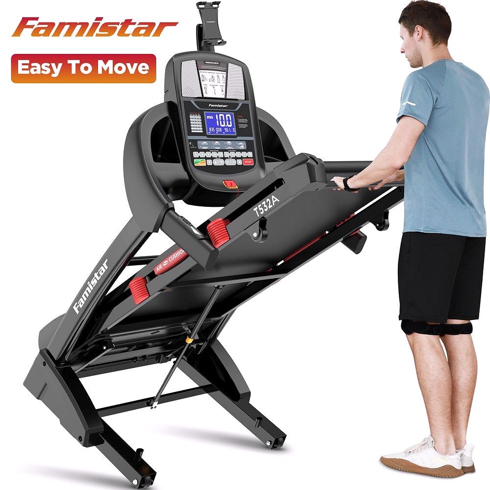 2026 Famistar Klappbares Laufband für Zuhause mit 15-stufiger Automatik-Steigung, 300 lbs Tragkraft, bis 10 MPH Geschwindigkeit