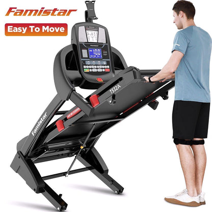 2026 Famistar Klappbares Laufband für Zuhause mit 15-stufiger Automatik-Steigung, 300 lbs Tragkraft, bis 10 MPH Geschwindigkeit